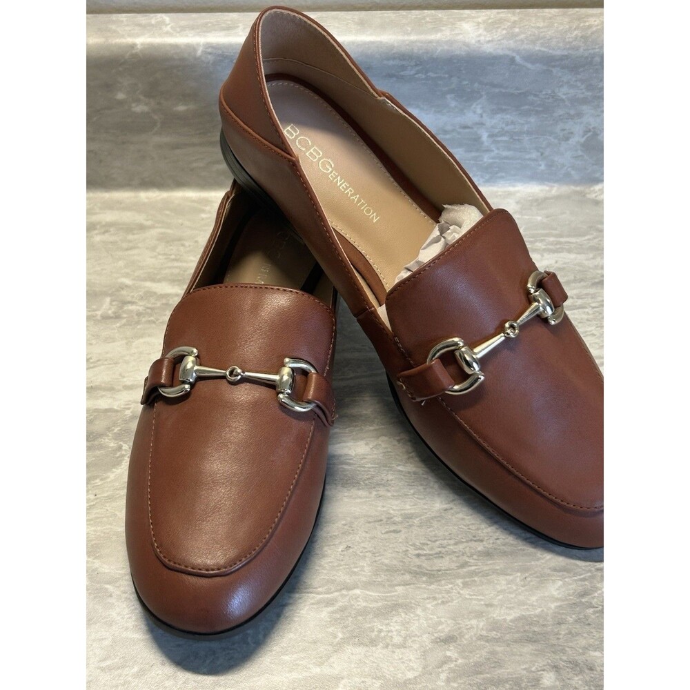 BCBGenerations Women's Horsebit Loafer Gold tone Hardware Sz 7 Brown Preppy NWOB